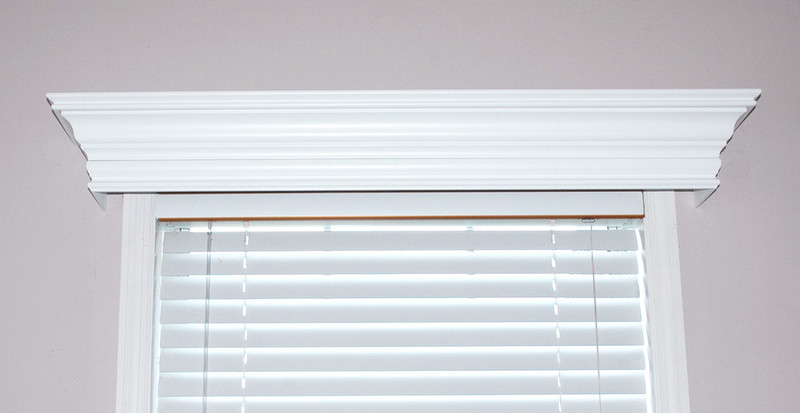 Ashland Custom Wood Cornice Window Treatment Painted White Cornice