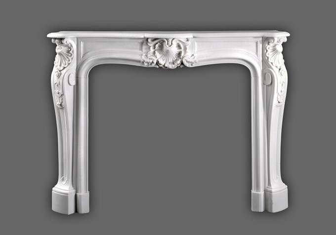 The timeless French marble mantel is very popular in the Heritage Mantel collection.
