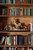 Birch veneer wall paneling stained warm chestnut.