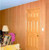 A satisfied customer sent in this photo after she stained our random groove birch veneer paneling