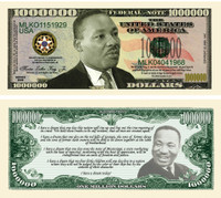 Martin Luther King Jr Million Dollar Novelty Bills