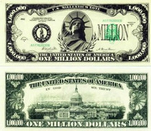 Traditional Million Dollar Bills Wholesale Lot of 25 