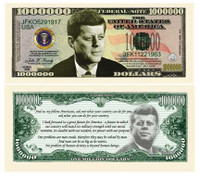 JOHN F. KENNEDY (JFK) COMMEMORATIVE MILLION DOLLAR BILL