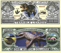 Dinosaur "Terrible Lizards" One Million Dollar Bill