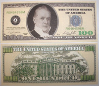 Fake One Hundred Dollar Bills for Casino and Poker Night Money