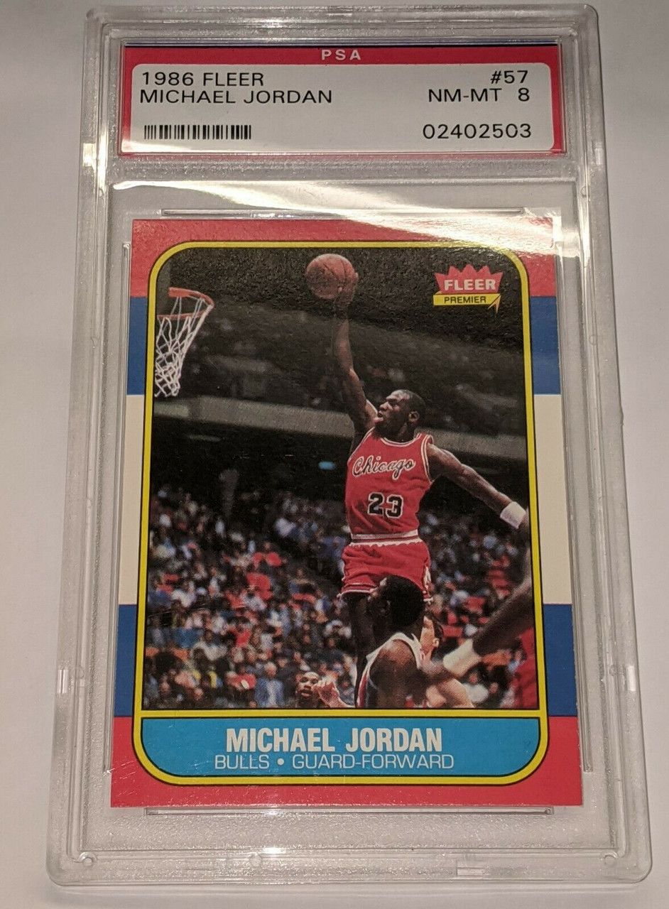 Michael Jordan 1986 Fleer #57 PSA 8 NM-MT Rookie card - Rare Golden Age ...