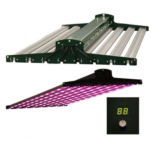 Illumitex NeoSol DS 520W LED Plant Grow Fixture Luminaire 48" top and bottom view, controller displayed