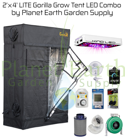 2' x 4' Gorilla Grow LITE Tent Kit 450W KIND LED L450 Package #1 