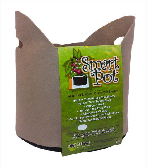 Smart Pot 10-Gallon Smart Pot with handles 16" x 12.5" tan by the case (RCT10H-50) UPC: 00674344170103