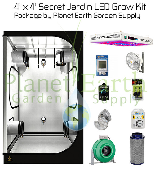 4' x 4' Secret Jardin DARKROOM 3.0 KIND LED K5 XL750 Grow Tent Kit Package #1 (SJ44K575C1)