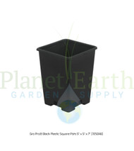 Gro Pro Black Plastic Square Pots (5" x 5" x 7") in Bulk (725048) UPC 849969013665