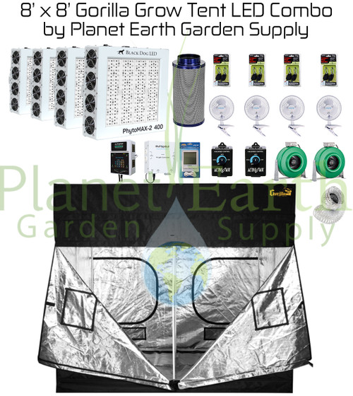8' x 8' Gorilla Grow Tent Kit LED Combo Package (GGT88LED)
