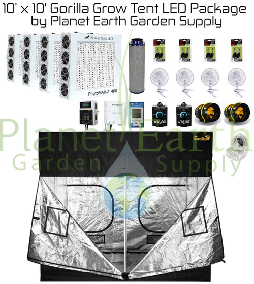 10' x 10' Gorilla Grow Tent Kit LED Package (GGT1010LED) UPC:4646003856334