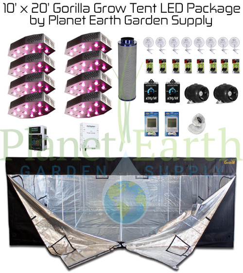 10' x 20' Gorilla Grow Tent Kit LED and Hydroponic Package (GGT1020LEDHYDRO) UPC:4646003860287