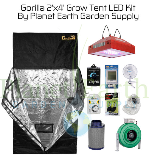 2' x 4' Gorilla Grow Tent Kit with LED and Hydroponic System (GGT24LEDHYDRO) UPC 4646003861338