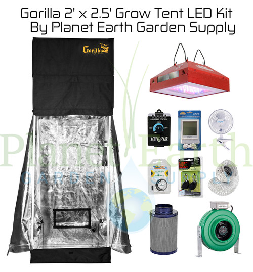 2' x 2.5' Gorilla Grow Tent Kit with LED and Hydroponic System (GGT22LEDHYDRO) UPC 4646003861345