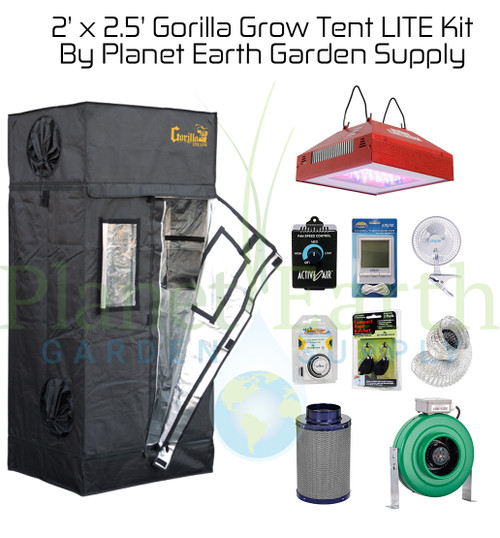 2' x 2.5' Custom Gorilla Grow Tent Kit LITE with LED and Hydroponic System (GGTLT22LEDHYDRO) UPC 4646003861352