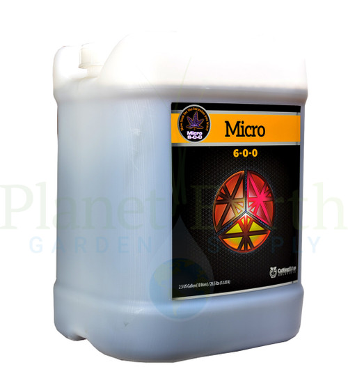 Cutting Edge Solutions Micro (CES240) 2.5 gallon liquid nutrient container front view, front label showing