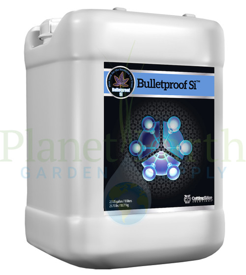 Cutting Edge Solutions Bulletproof Si (CES3340) 2.5 gallon liquid nutrient container front view, front label displayed