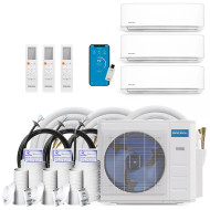 MRCOOL DIY GEN 4 36000 Btu Ductless Mini Split Air Conditioner With Heat Pump - 3 Zone Wall Mounted 12K+12K+12K With Three 75 Foot Install Kits, DIY Pro Cable, & Enhanced Wifi Connectivity, 230 Volts 