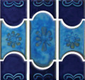 Aquatica pool tile Botanic Caribbean Blue 6x6