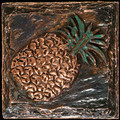 Metal decorative tile 4 x4 Pineapple