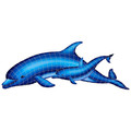 Dolphin pair mosaic pool inlay 