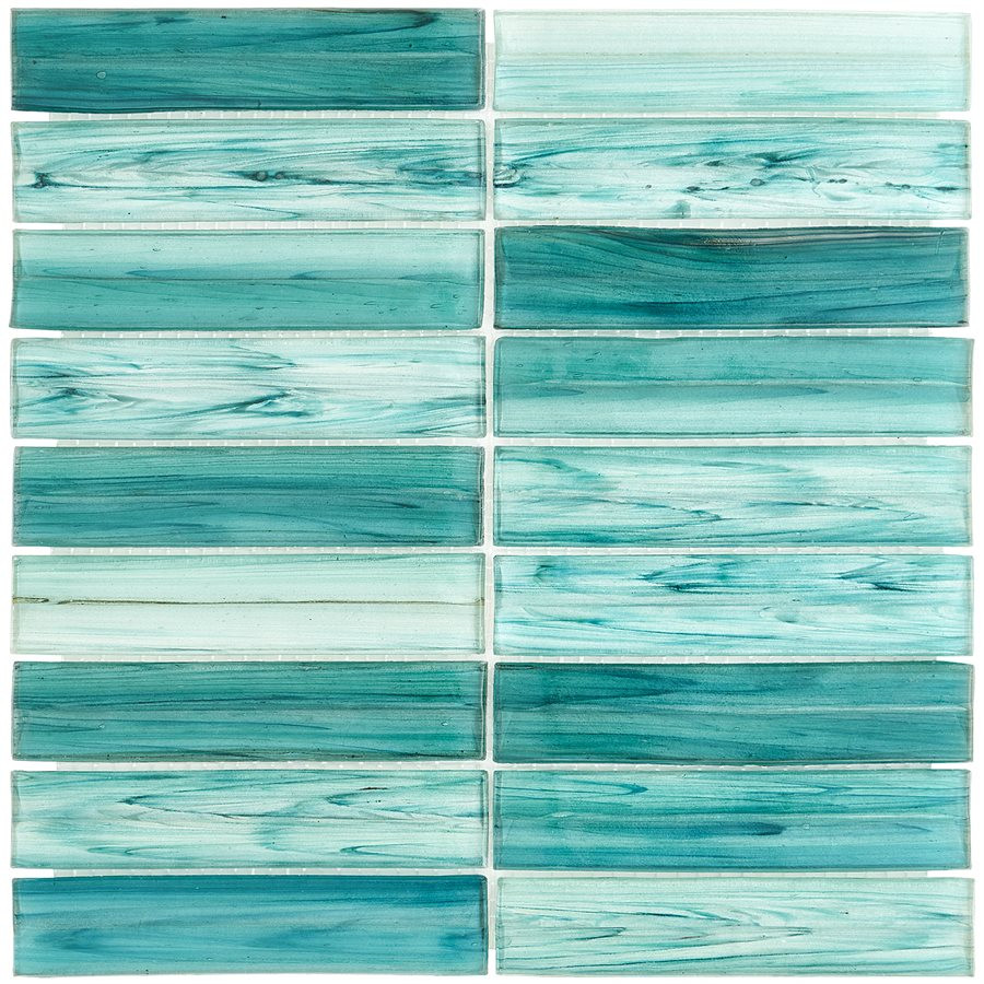 Glass tile mosaic Brook Stacked Teal