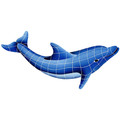 Dolphin right mosaic pool inlay 20"x 40"