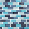 Glass Tile Mosaic Pool tile. Crystal Aqua Blend 1x2