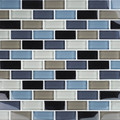 Glass Tile Mosaic Pool tile. Crystal Black Charcoal Gray Taupe Blend 1x2