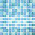 Glass Tile Mosaic Pool tile. Crystal Turquoise Blue Blend