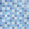 Glass Tile Mosaic Pool tile. Crystal Turquoise Cobalt Blue Blend