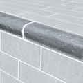 Glass Tile Mosaic Pool tile. Moonscape Gray trim 2x6