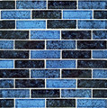 Glass Tile Mosaic Pool tile. Nightfall Azure Black
