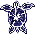 Hibiscus Turtle mosaic pool inlay 