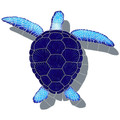 Loggerhead Turtle with Shadow Blue 21" x 26"