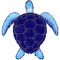 Loggerhead Turtle Blue 15" x 16"