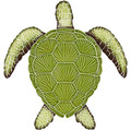 Loggerhead Turtle Green 15" x 14"