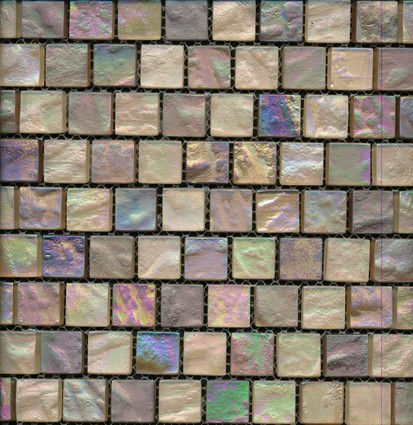 Glass tile mosaic Aqueous Series Iridescent Black 1x2