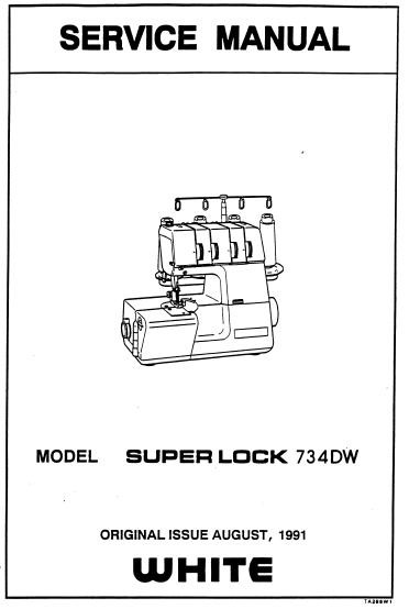 White Superlock 743DW Overlocker Serger Service Manual and