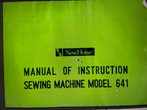 Janome - New Home 641 Sewing Machine Instruction Manual
