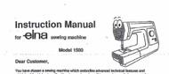 Elna 1500 User Manual