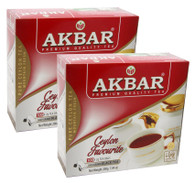 Akbar Premium Ceylon Tea 100 Ct High Grown Black Tea 100 Teabags 2 pack