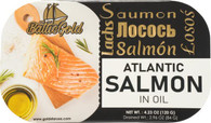 Baltic Gold Atlantic Salmon Fillets In Oil - 4.23 oz (120g) (Salmon in Oil, 11 Pack)