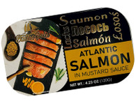Baltic Gold Atlantic Salmon Fillets In Oil - 4.23 oz (120g) (Salmon in Mustard Sauce, 6 Pack)