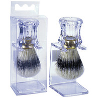 Clear Handle with Natural Bristle Shave Brush