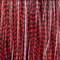 Long Striped Red Feather Extensions