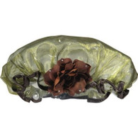 Kingsley Shower Cap Green With Brown Rose