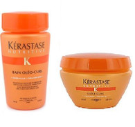 Kerastase Nutritive Bain Oleo-curl Shampoo 8.5 and Masque 6.8 Duo, for Very Dry, Curly, and Unruly Hair